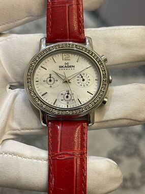 Skagen Denmark Women's Silver-Tone Chronograph Watch Model 246USL-R Women’s